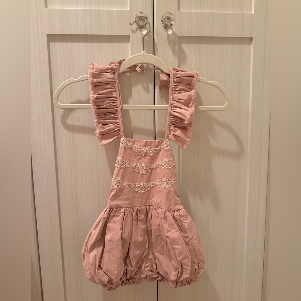 Dollcake Dollup Of Vintage Pink Ruffled Romper